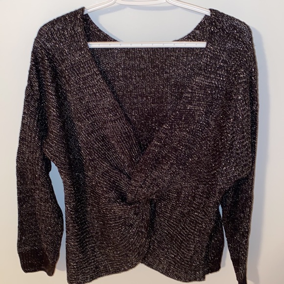 Reversible black sweater with silver thread - Picture 4 of 5